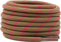 GRAH SANGRAH® (2 Pair) Shoelaces for Hiking Shoes, Outdoor Walking Sneakers, Outdoor Hiking, Climbing, Basketball, Work Boot, Running , Sport Shoes - 120 cm, Light Brown Rose Red